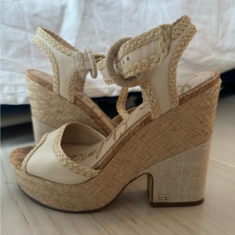Sam Edelman Cream White Wedge Shoes